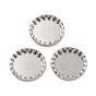 316 Surgical Stainless Steel Cabochon Tray Settings, Lace Edge Bezel Cups, Flat Round