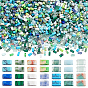 140Pcs 14 Styles Natural & Synthetic Mixed Gemstone Beads, 2-Hole, Rectangle, Mixed Dyed and Undyed