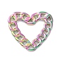 304 Stainless Steel Linking Rings, Curb Chain Style, Heart