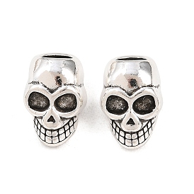 Тибетский стиль сплава настройки европейского бисера горный хрусталь, бусины с большим отверстием, череп