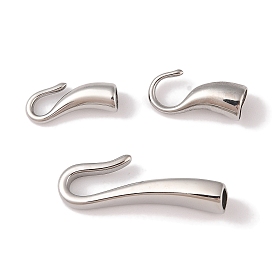 304 Stainless Steel Hook Clasps, Fish Hook Charms, For Leather Cord Bracelets Making, Hook, Polished