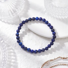 Браслеты из натурального окрашенного лазурита с бусинами для мужчин и женщин, круглые