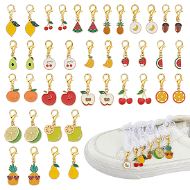 40 шт. 20 стили фруктовые сплавы эмалевые подвески украшения, разнообразные, золотые