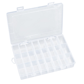 Пластиковые съемные контейнеры для бусинок, с крышкой, 24 отсеков, прямоугольные