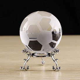 Glass Footbal Crystal Ball Sphere Display with Stand, for Home Decoration
