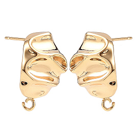 Apprêts de boucles d'oreilles à clous en laiton shegrace, Nuggest, avec boucle, sans cadmium et sans plomb et sans nickel, plaqué longue durée