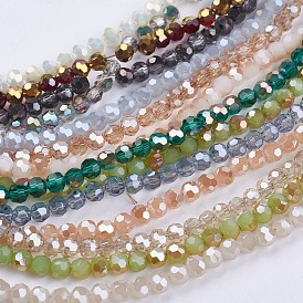 Glass Beads Strands, Mixed Style, Faceted(32 Facets), Round