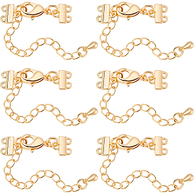 8шт. латунные удлинители цепочки, концевые цепочки с застежками-лобстерами и застежками из двух нитей ожерелья