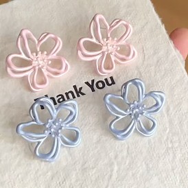 Aretes de aleación para mujer, flor