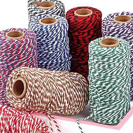 Двухцветные хлопковые нити, макраме шнур, декоративные нитки, для поделок ремесел, упаковка подарков и изготовление ювелирных изделий