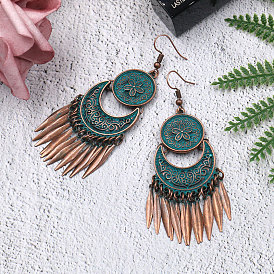 Chic Metal Tassel Flower Earrings for Women - Creative and Fashionable Jewelry