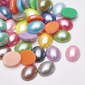 Imitation acrylique cabochons de perles, ovale