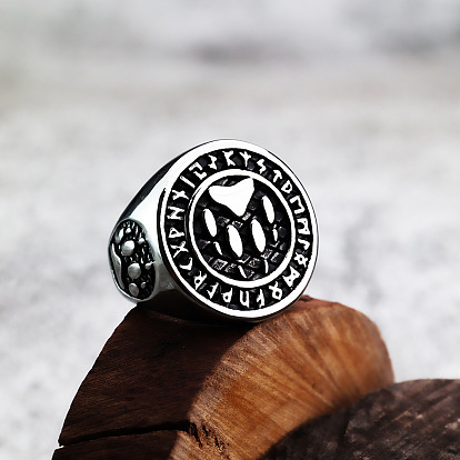 Anillos de acero inoxidable para hombres., impresión de la pata