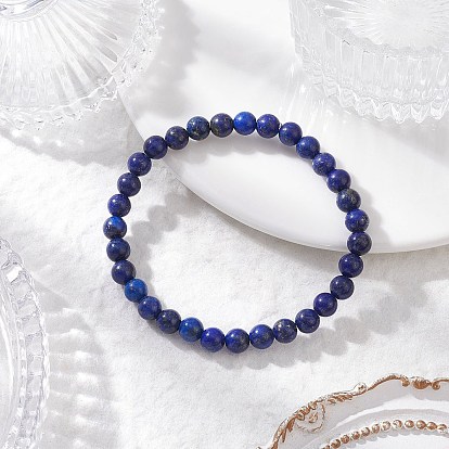 Браслеты из натурального окрашенного лазурита с бусинами для мужчин и женщин, круглые