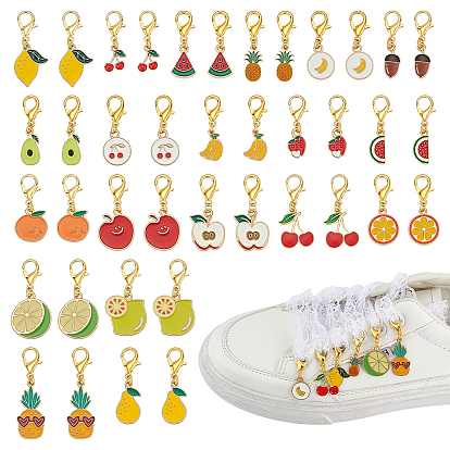 40 шт. 20 стили фруктовые сплавы эмалевые подвески украшения, разнообразные, золотые