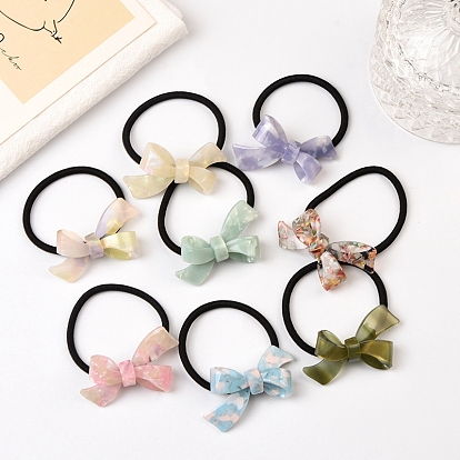 Резинки для волос из ацетата целлюлозы (смола) с бантом, Резинки для волос, держатель для хвоста для женщин и девочек