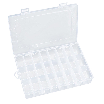 Пластиковые съемные контейнеры для бусинок, с крышкой, 24 отсеков, прямоугольные