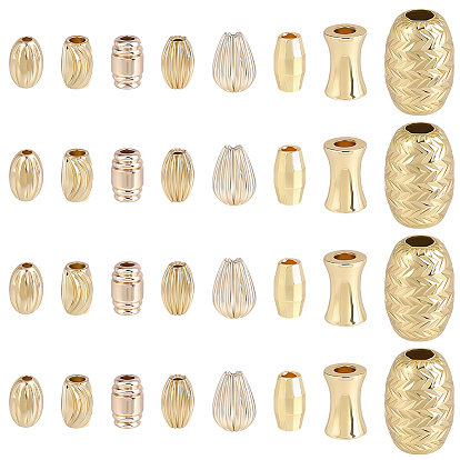 80 шт 8 стили латунные бусины, разнообразные