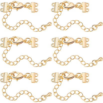 8шт. латунные удлинители цепочки, концевые цепочки с застежками-лобстерами и застежками из двух нитей ожерелья