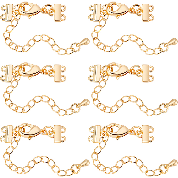 8шт. латунные удлинители цепочки, концевые цепочки с застежками-лобстерами и застежками из двух нитей ожерелья