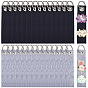 30Pcs 2 Colors Non-Woven Fabric Keychains, Rectangle, with Alloy Split Key Ring, Platinum
