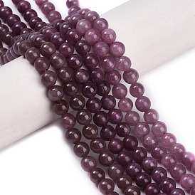 Натуральные рубиновые бисерные пряди, круглые