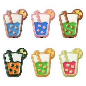 12шт. 6 цвета, акриловые эмалевые бусины, нарисованные вручную, пузырьковый чай