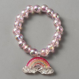 Милый пластиковый браслет-шарм с круглыми бусинами для женщин