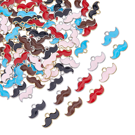 80шт 10 цвета подвески из цинкового сплава, борода, с эмалью, золотые / платиновые