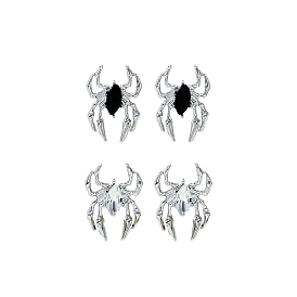 Spicy and Sweet Style Alloy Spider Stud Earrings, with Rhinestone