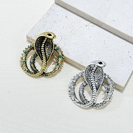 Snake Alloy Rhinestone Brooches, for Backpack Clothes