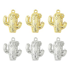 6шт. 2 цвета латунь с подвесками из кубического циркония, кактус