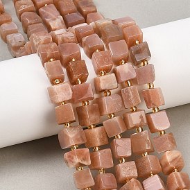 Натуральный Sunstone бисер пряди, кубические, с бисером