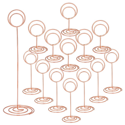 24 шт 3 стили сплав спираль круглая визитница, держатели для фотографий, для свадьбы, день рождения стол номер знак