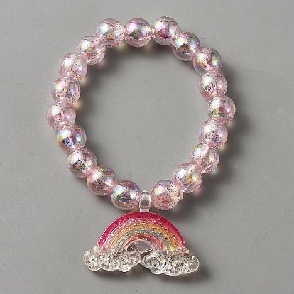 Милый пластиковый браслет-шарм с круглыми бусинами для женщин