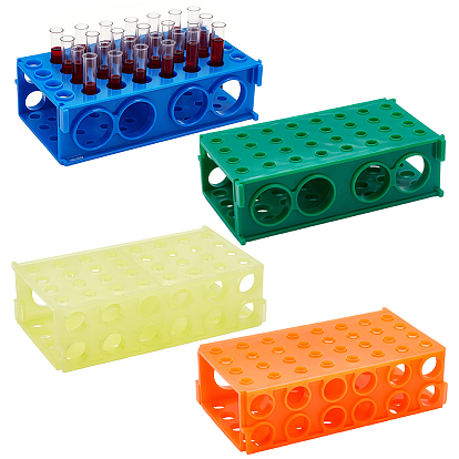 4Pcs 4 Colors Plastic Laboratory Test Tube Rack, Rectangle