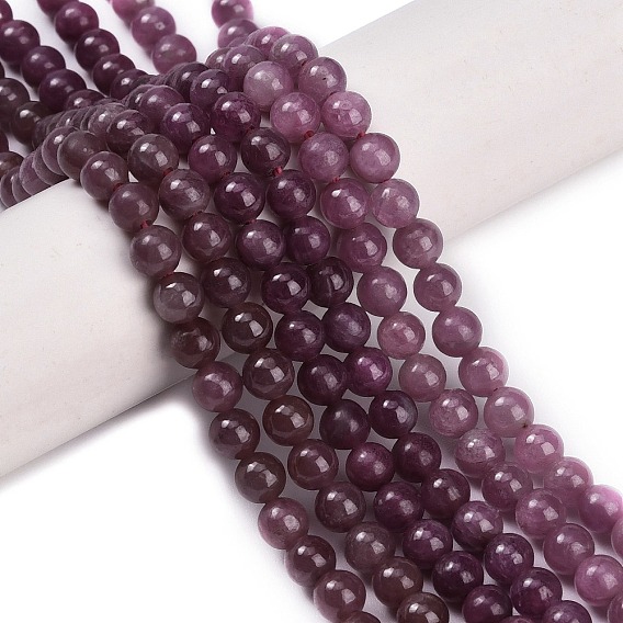 Натуральные рубиновые бисерные пряди, круглые