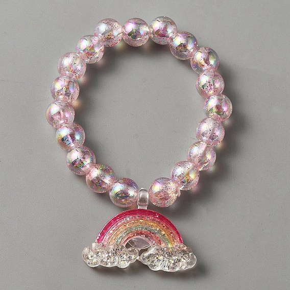 Милый пластиковый браслет-шарм с круглыми бусинами для женщин