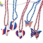Ожерелья с акриловыми подвесками в стиле американского флага, красные, синие, белые, на день независимости