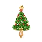 Christmas Glass Pendants, Christmas Trees, with Seed Beads, Faceted