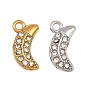 304 pendentifs en strass en acier inoxydable, charmes lune, placage ionique (ip)