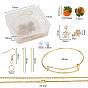 Persimmon Bumpy Earrings Bangle Necklace Making Kits, Including Lampwork & ABS Plastic Beads, Alloy Cubic Zirconia Charms, Iron Expandable Bangle & Cable Chain Necklace & Earrings Findings