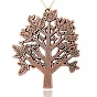 Сплав большие кулоны, долговечный, древо жизни, 70x57x2 мм, отверстие : 2 мм