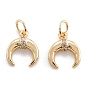 Brass Micro Pave Clear Cubic Zirconia Beads, Pendant  Long-Lasting Plated, Moon