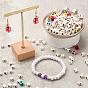 DIY Jewelry Making Kits, Including White Cube Acrylic Beads Gold Letter, Elastic Crystal Thread