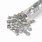 MIYUKI TILA Beads, Japanese Seed Beads, 2-Hole, (TL2440D) Dark Transparent Gray Rainbow Luster