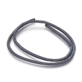 Немагнитные синтетический гематит бисер пряди, матовые, Heishi бусы, Плоский круглый / диск, первоначальный цвет