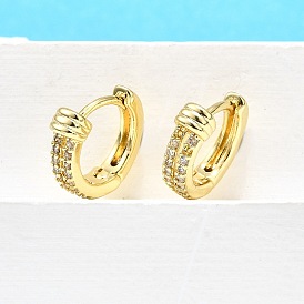 Латунные серьги-кольца из прозрачного кубического циркония, долговечный, без свинца и без кадмия