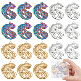 18 шт. 3 цвета 304 подвески из нержавеющей стали, ящерица