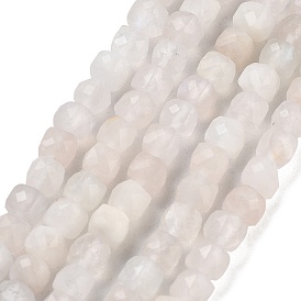 Natural Rainbow Moonstone Beads Strands, Faceted, Cube